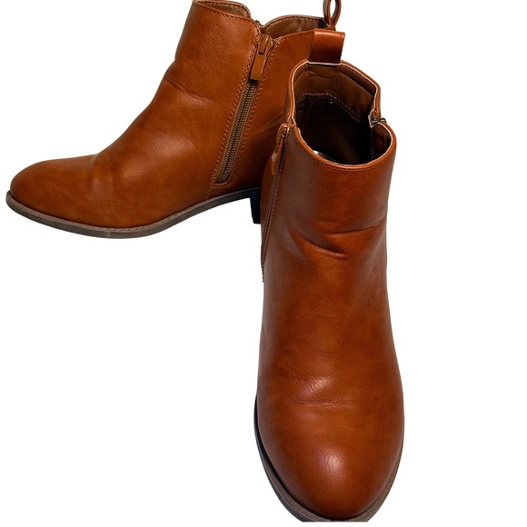 Vepose 9 Saddle Brown Chelsea Ankle Boots Side Zip Booties Boho Equestrian - Picture 2 of 8